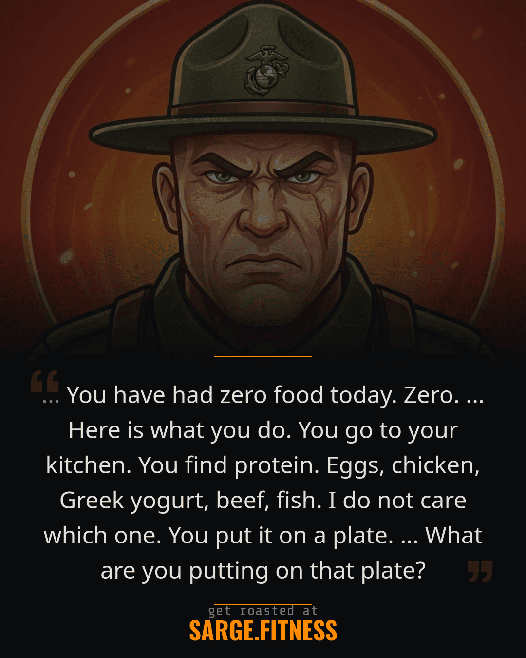 Sarge roast card